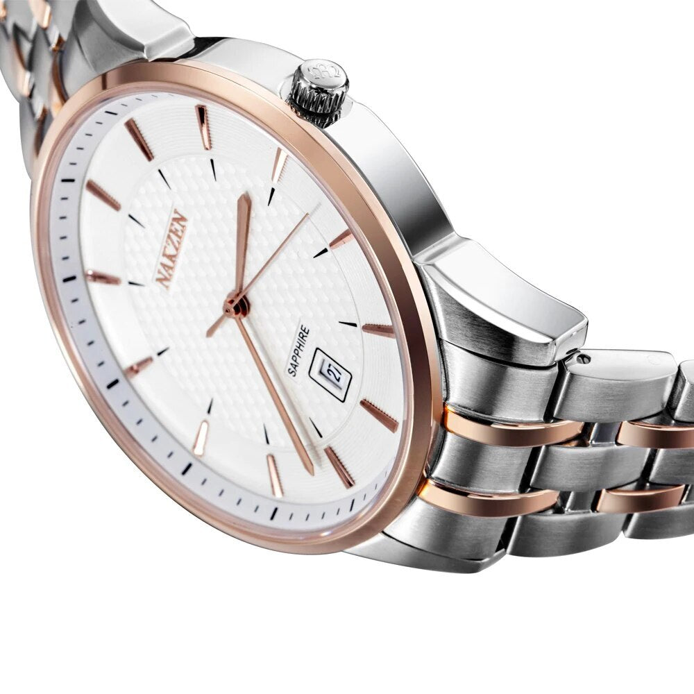 NAKZEN Top Luxury Brand Men's Watches Waterproof Quartz Stainless Steel Watch Rose Gold Watches Male Clock Relogio Masculino-2