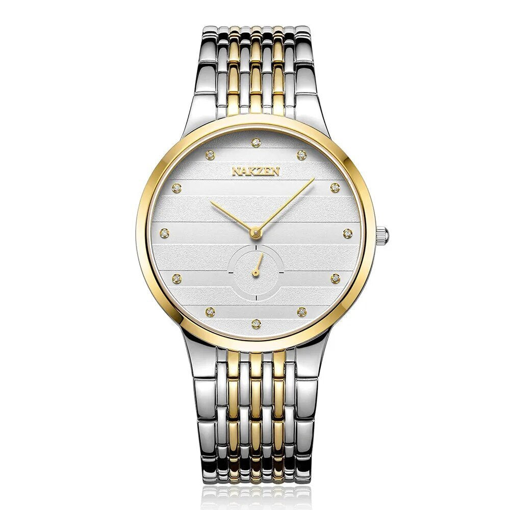 NAKZEN Commerce Diamond Men Watch Famous Luxury Brand Sapphire Watches Men's Stainless Steel Simple Black Gold Watch Male Clock