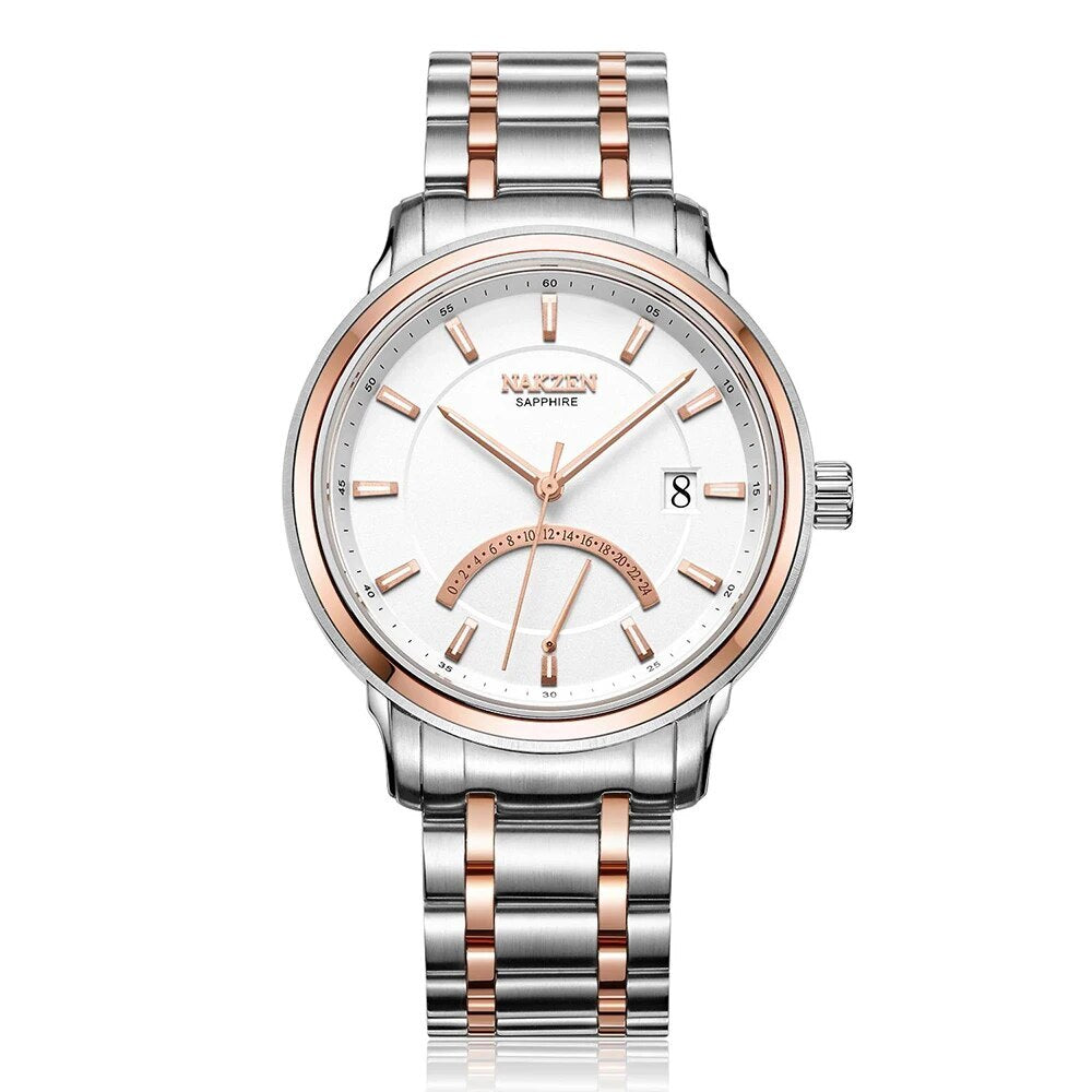 NAKZEN Crescent Shape Mens Quartz Watch Fashion Casual Waterproof Luxury Brand Date Wrist Watch Male Clock relogio masculino