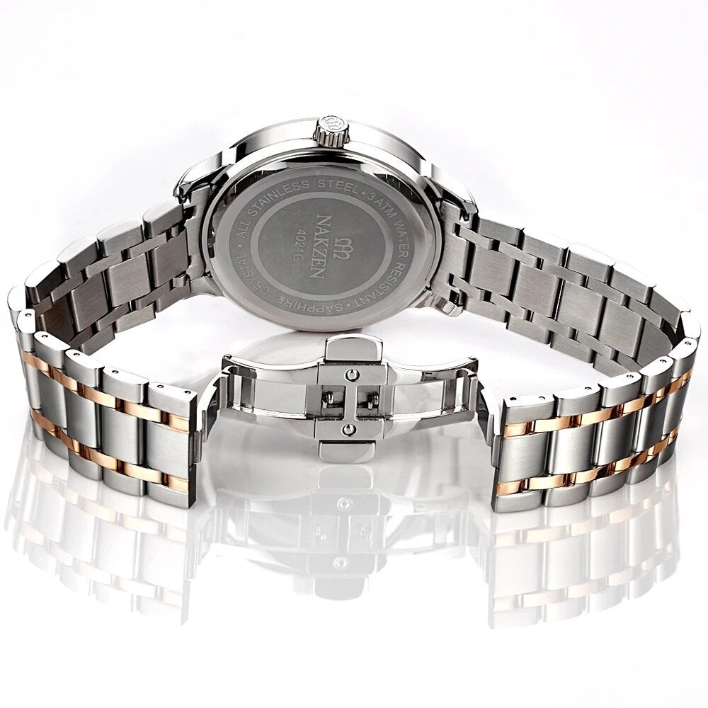 NAKZEN Crescent Shape Mens Quartz Watch Fashion Casual Waterproof Luxury Brand Date Wrist Watch Male Clock relogio masculino