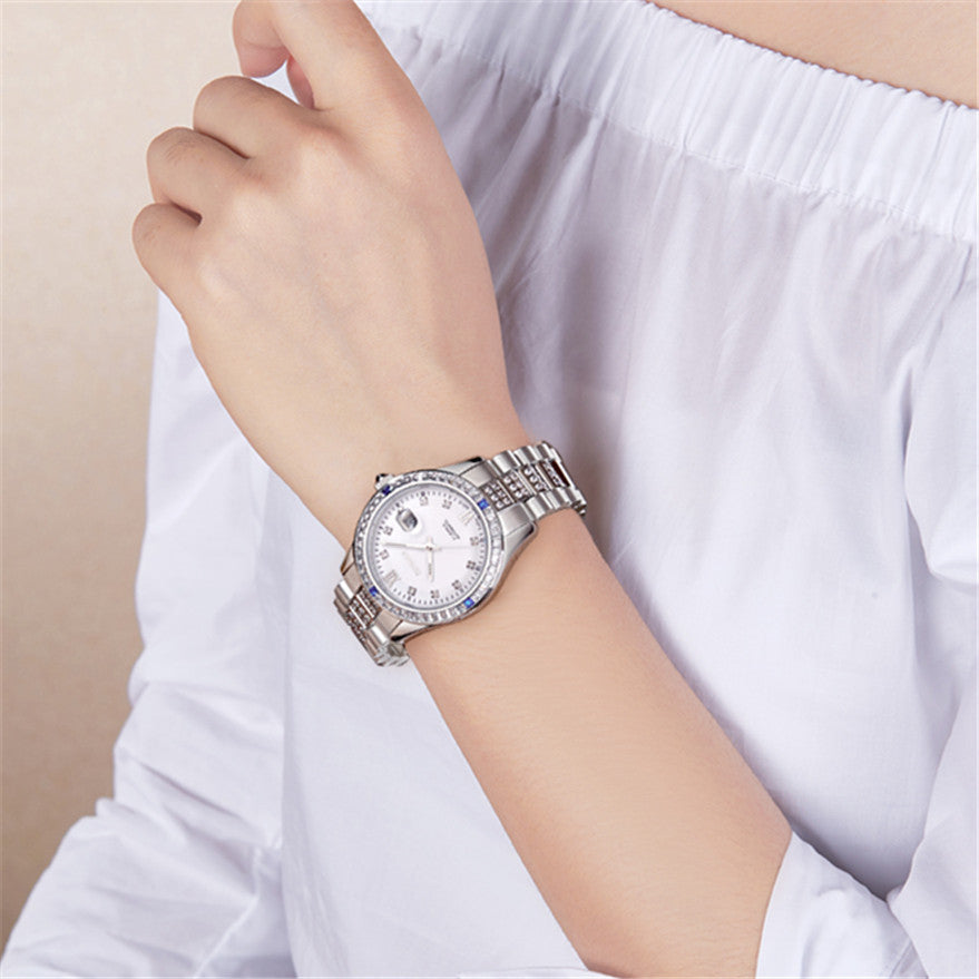 RUIMAS Sapphire Mechanical Women Watch Brand Luxury Steel Bracelet Ladies Fashion Watch Automatic Female Clock Reloj Mujer 6740
