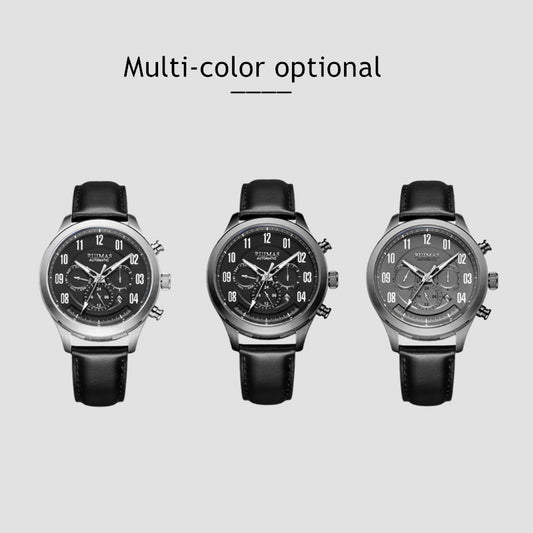 RUIMAS Luxury Casual Sport Watch for Men's Automatic Mechanical Watches Leather Luminous Man Clock Wrist Watch Chronograph 6785