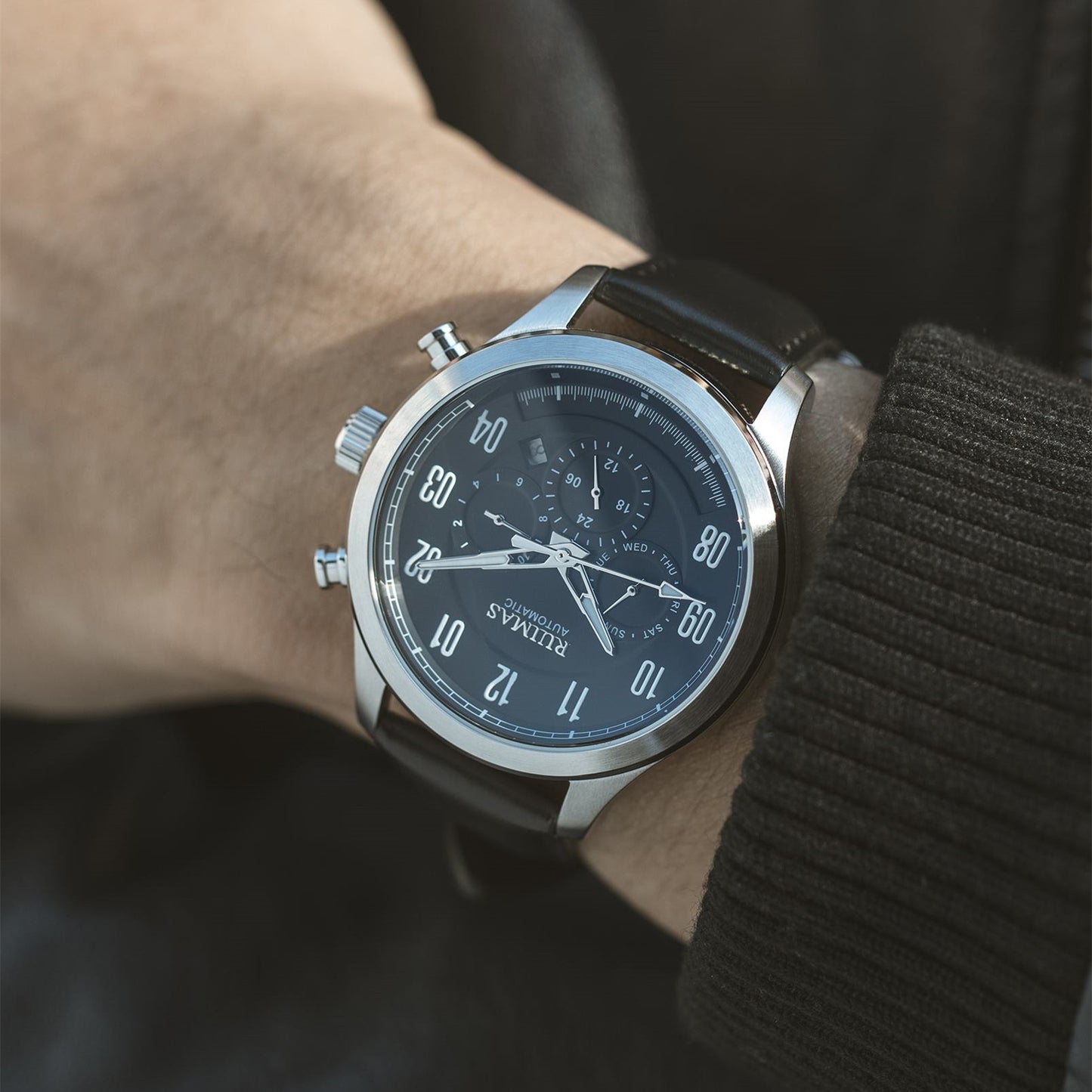 RUIMAS Luxury Casual Sport Watch for Men's Automatic Mechanical Watches Leather Luminous Man Clock Wrist Watch Chronograph 6785