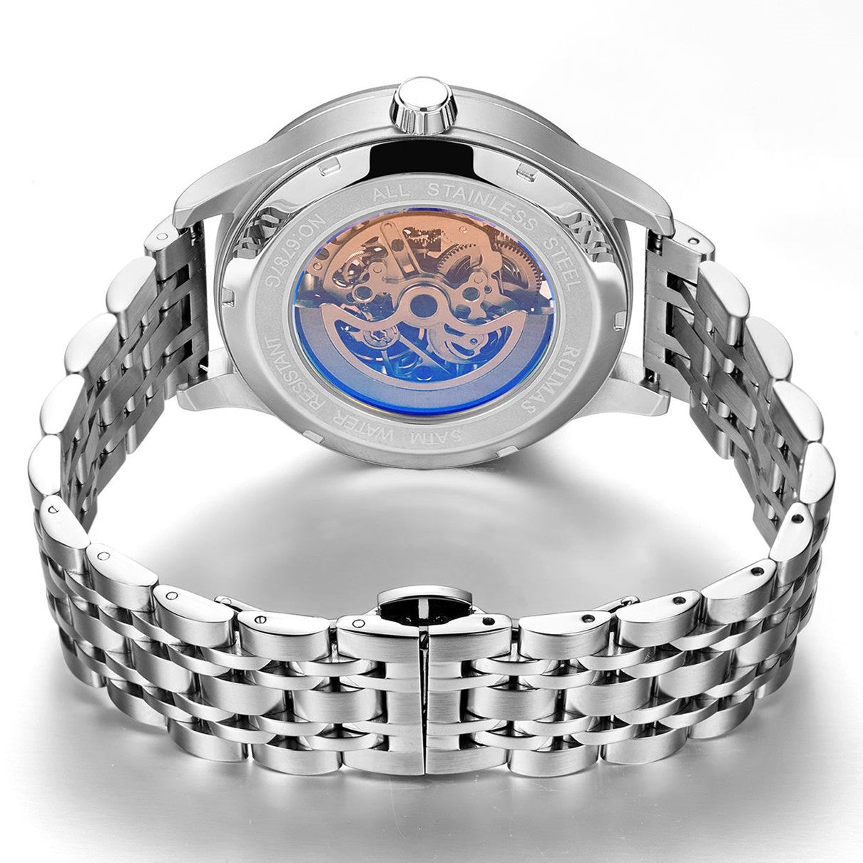 RUIMAS Watches for Men Top Brand Luxury Mechanical Chronograph Clock Stainless Steel Casual Wrist Watch Man Business Watch 6787