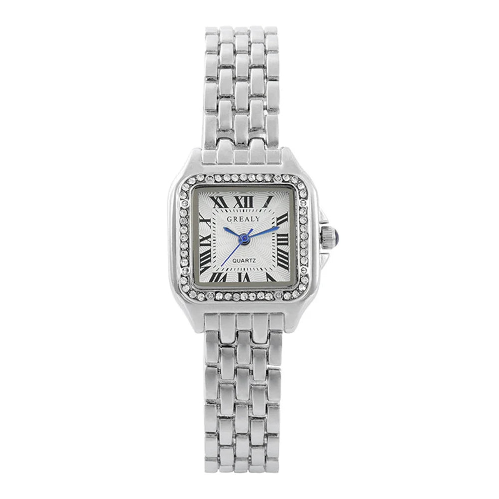 Women’s Luxury Roman Numerals Square Watch-9