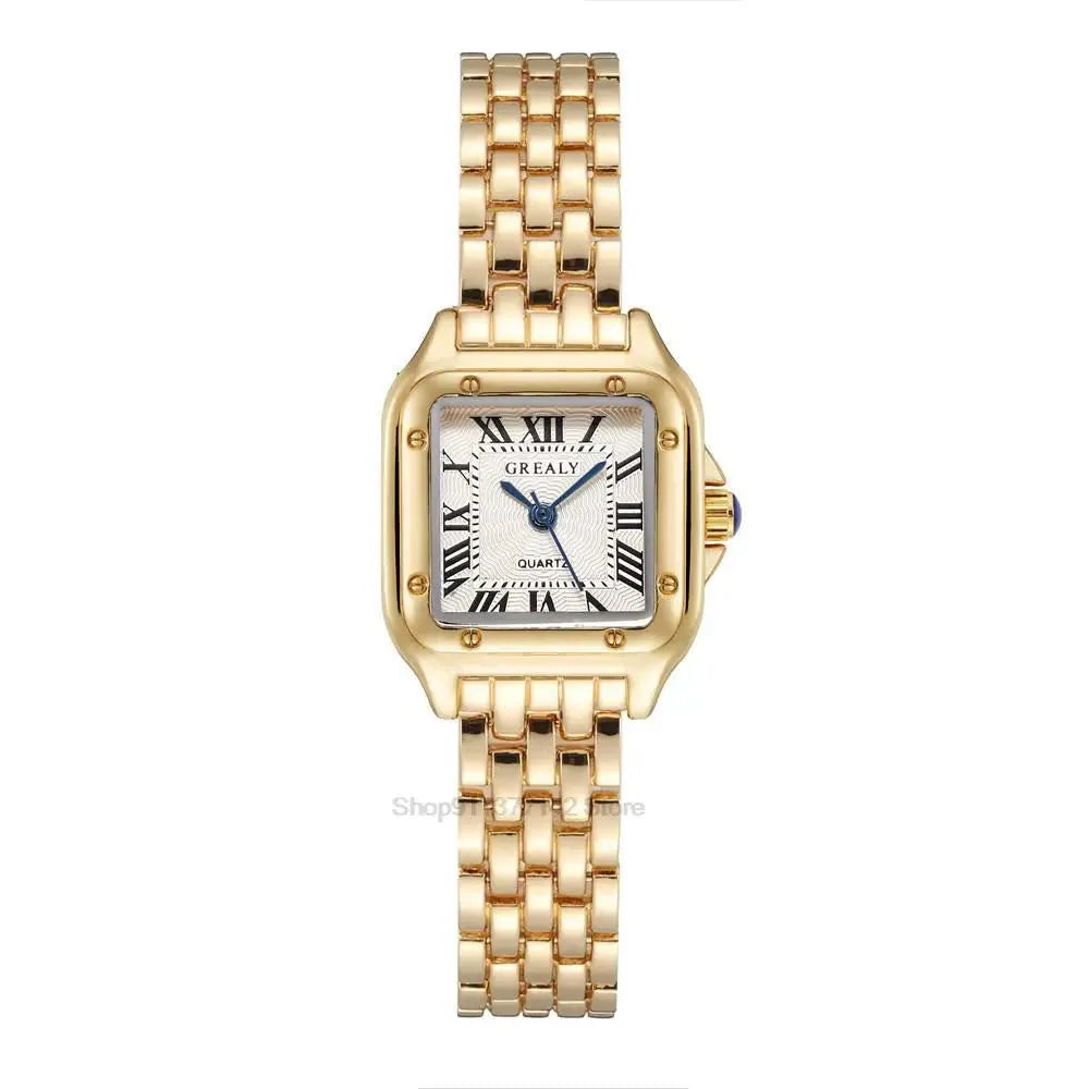 Women’s Luxury Roman Numerals Square Watch-5