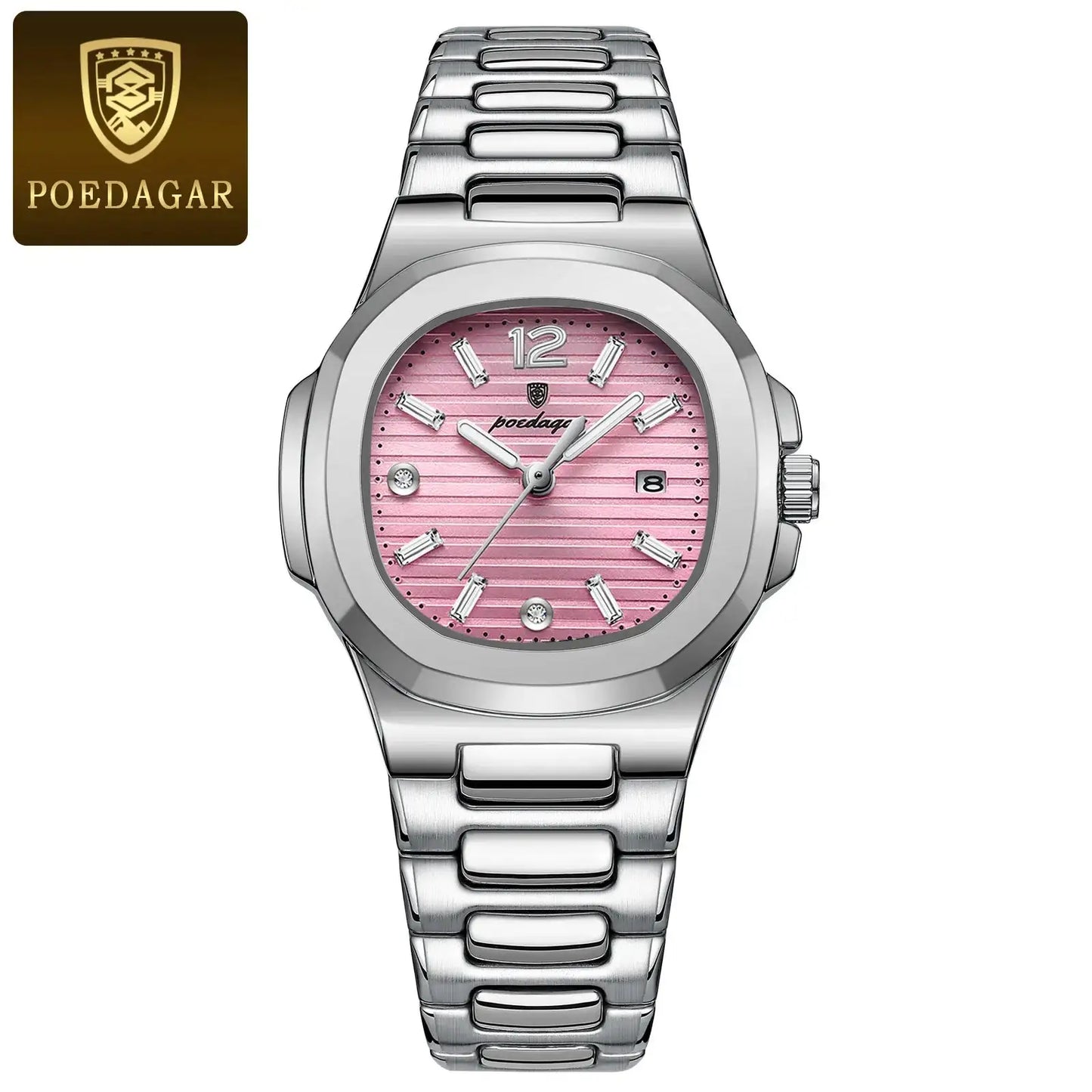 POEDAGAR Luxury Square Watch For Woman Luminous Waterproof Date Ladies Watch Elegant Women's Quartz Watches Simple Female Clock