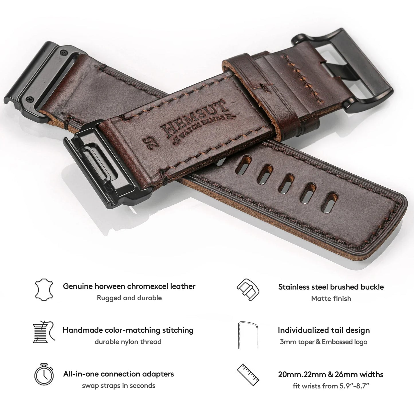 Garmin Soft Leather Band - Premium Strap