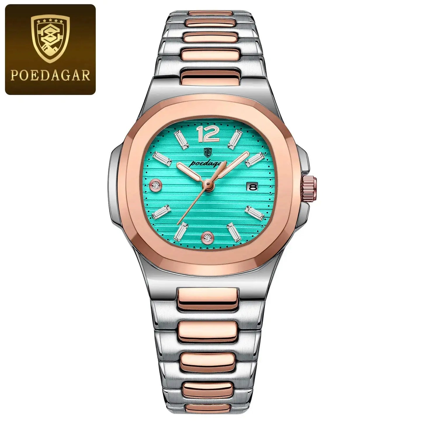 POEDAGAR Luxury Square Watch For Woman Luminous Waterproof Date Ladies Watch Elegant Women's Quartz Watches Simple Female Clock