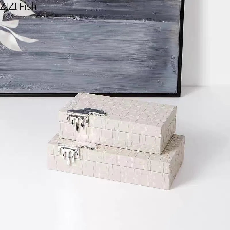 DecorBites™ Gold-plated Woven Leather Jewelry Box: Exquisite Storage Jar for Dresser and Desk