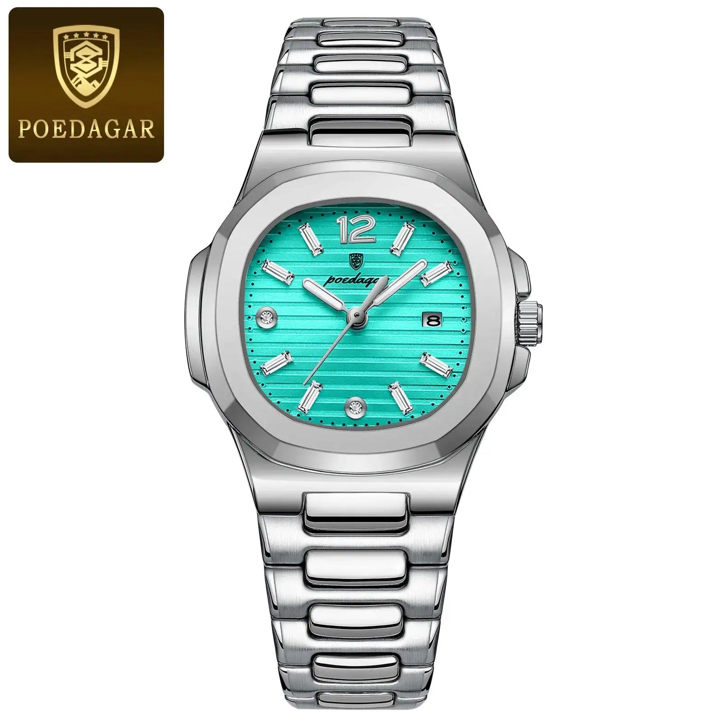 POEDAGAR Luxury Square Watch For Woman Luminous Waterproof Date Ladies Watch Elegant Women's Quartz Watches Simple Female Clock