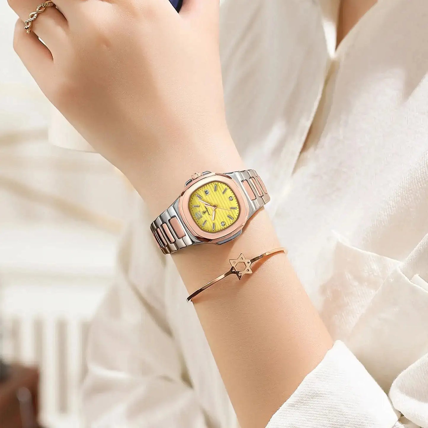 POEDAGAR Luxury Square Watch For Woman Luminous Waterproof Date Ladies Watch Elegant Women's Quartz Watches Simple Female Clock