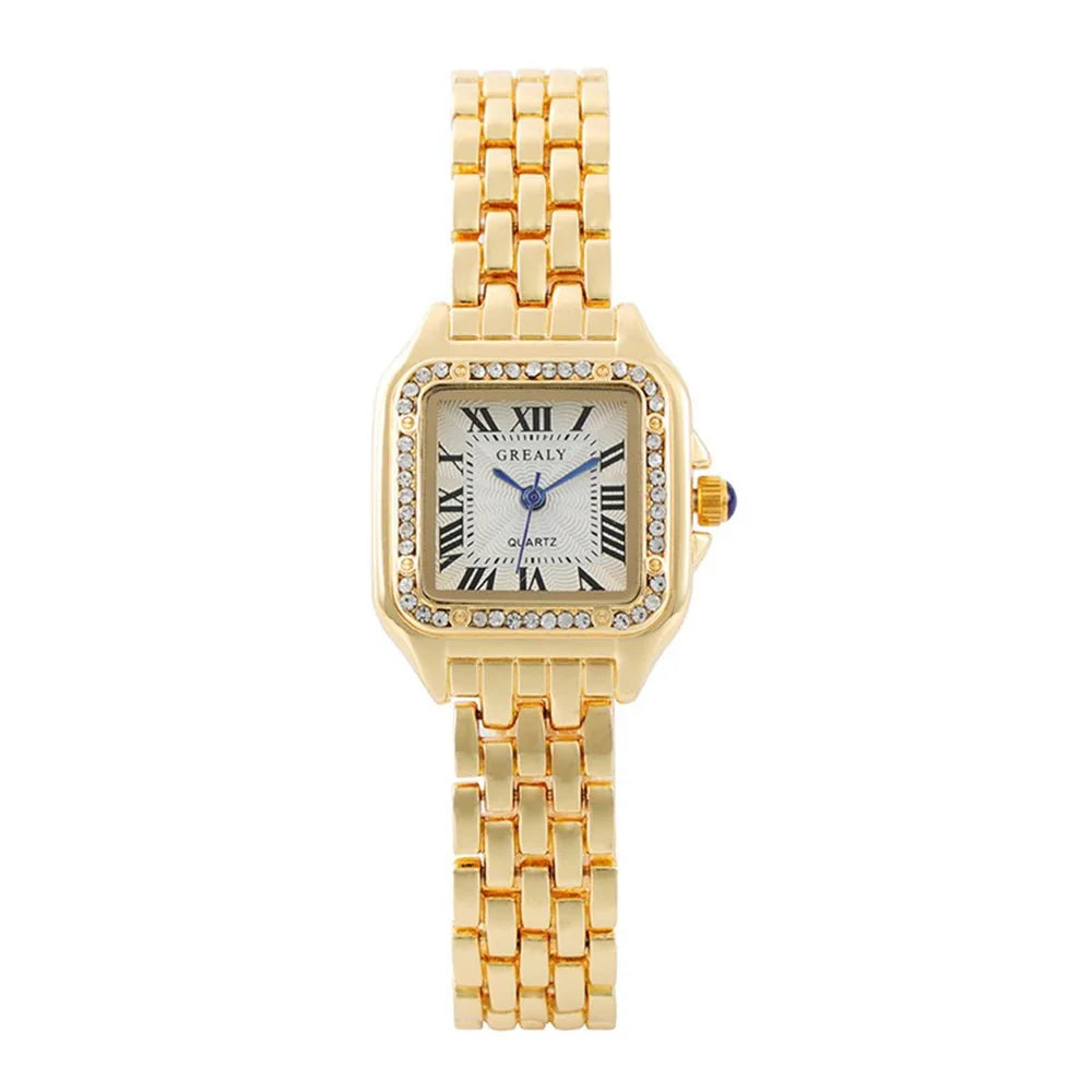 Women’s Luxury Roman Numerals Square Watch-4