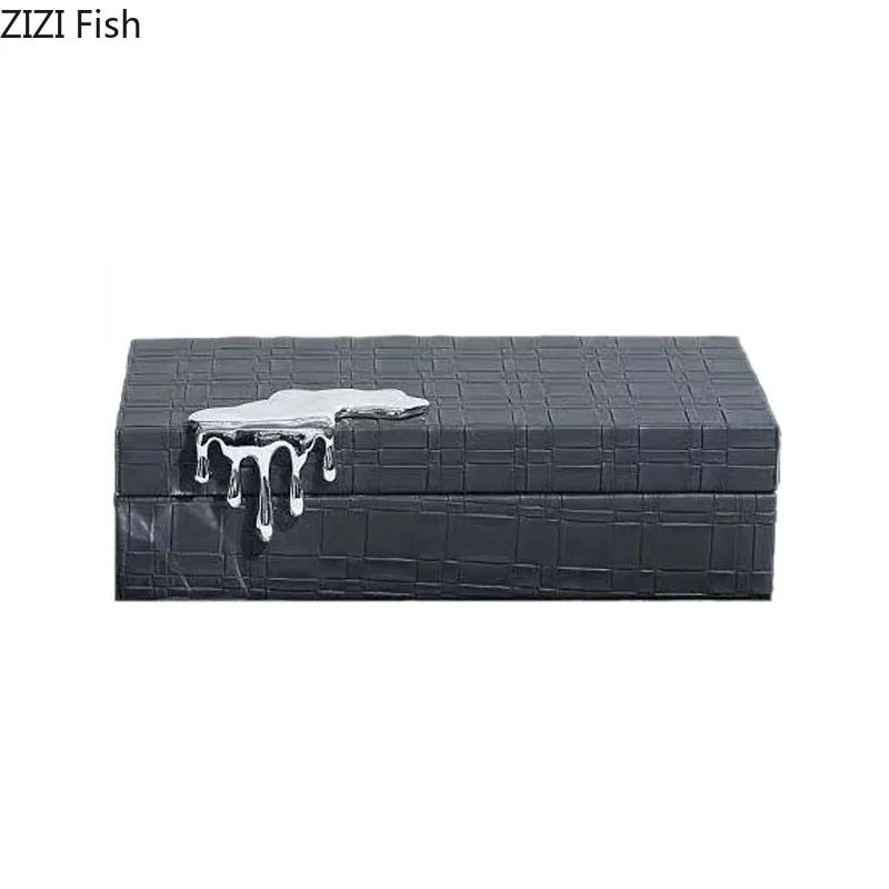 DecorBites™ Gold-plated Woven Leather Jewelry Box: Exquisite Storage Jar for Dresser and Desk