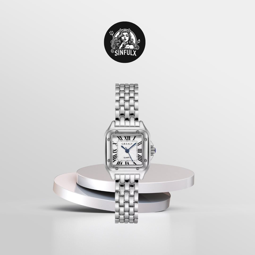 Women’s Luxury Roman Numerals Square Watch-0