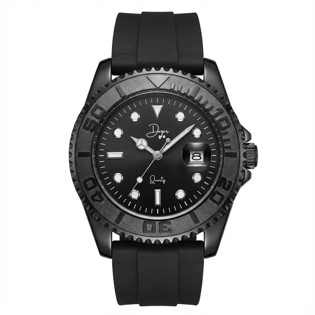 Minimalist Quartz Watch - The Dark Night Black Edition