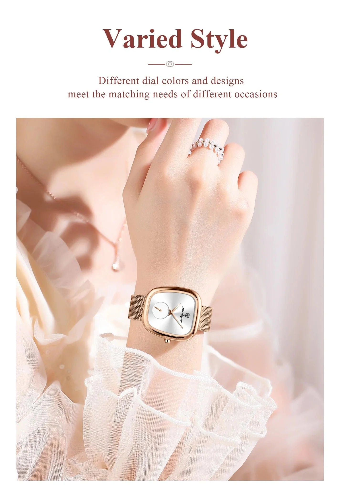 POEDAGAR Elegant Women's Mesh Watch - Waterproof Stainless Steel Quartz Timepiece for Stylish Ladies