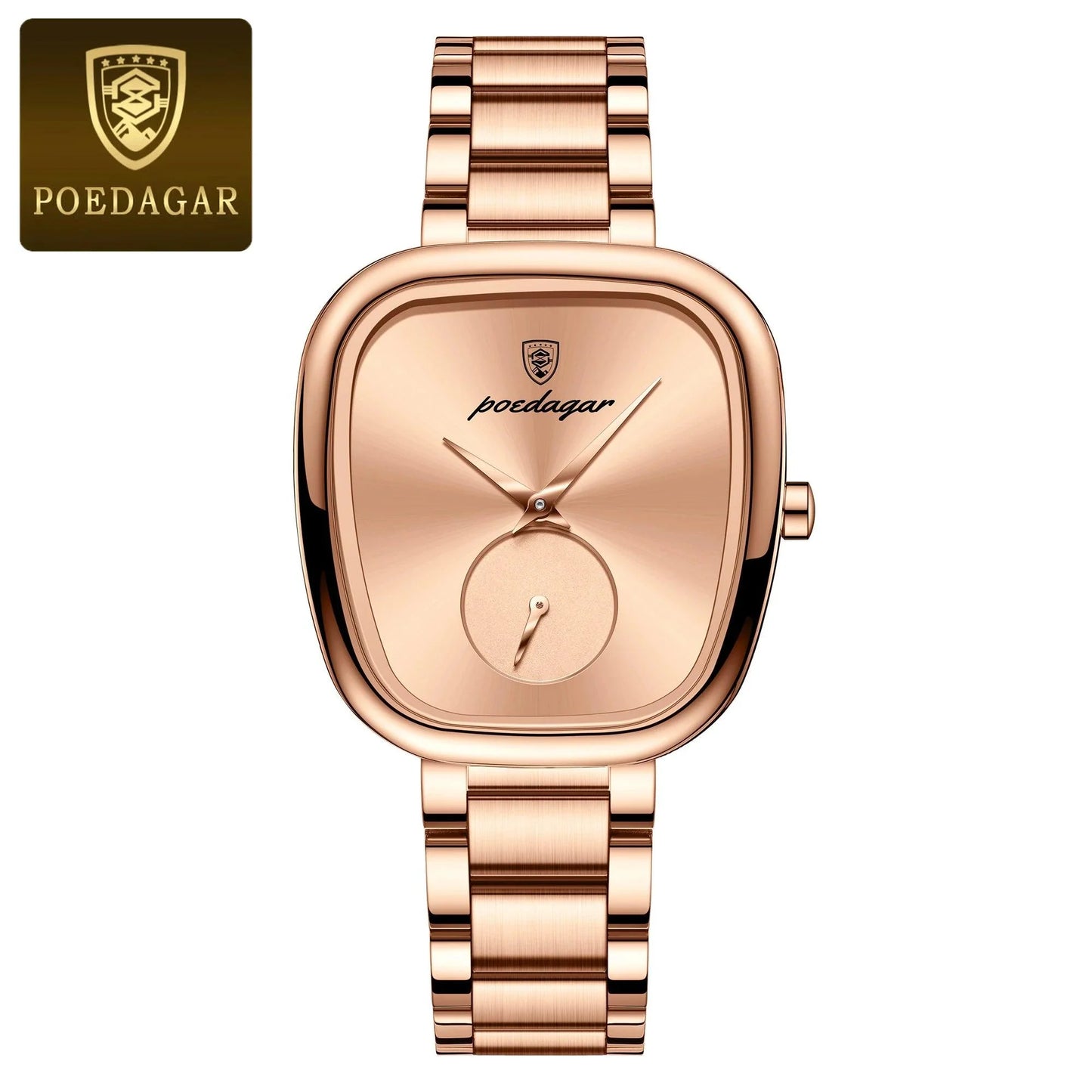 POEDAGAR Elegant Women's Quartz Watch - Waterproof Stainless Steel Timepiece for Confident Ladies