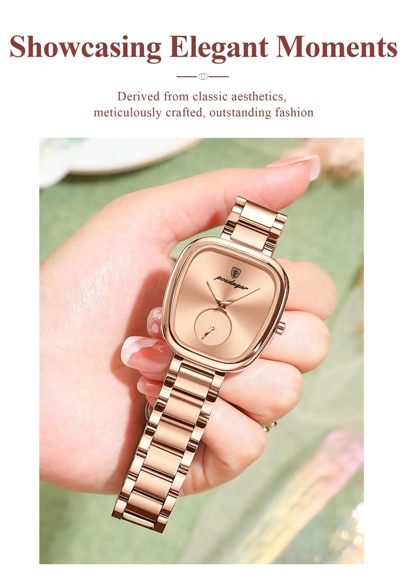 POEDAGAR Elegant Women's Quartz Watch - Waterproof Stainless Steel Timepiece for Confident Ladies