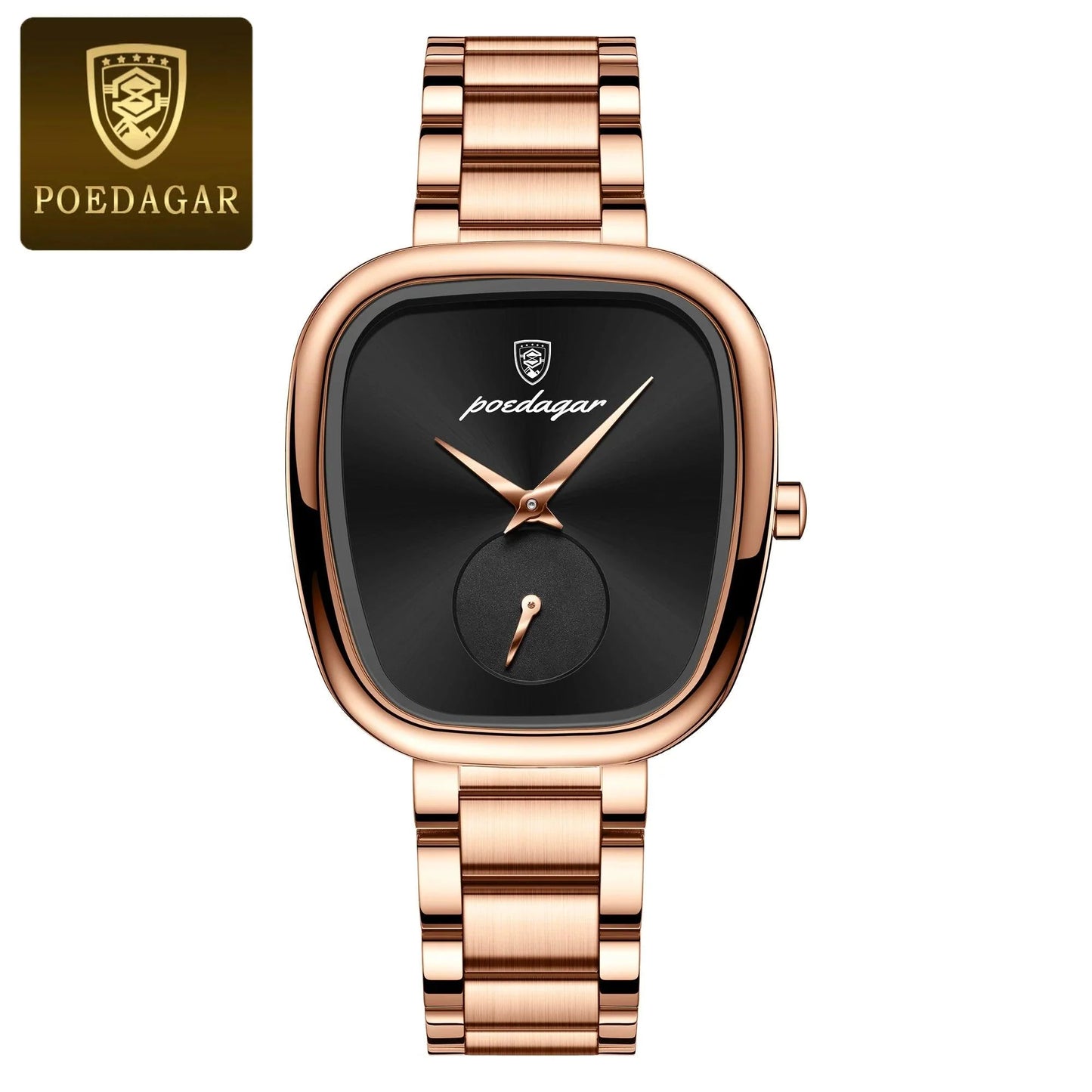 POEDAGAR Elegant Women's Quartz Watch - Waterproof Stainless Steel Timepiece for Confident Ladies