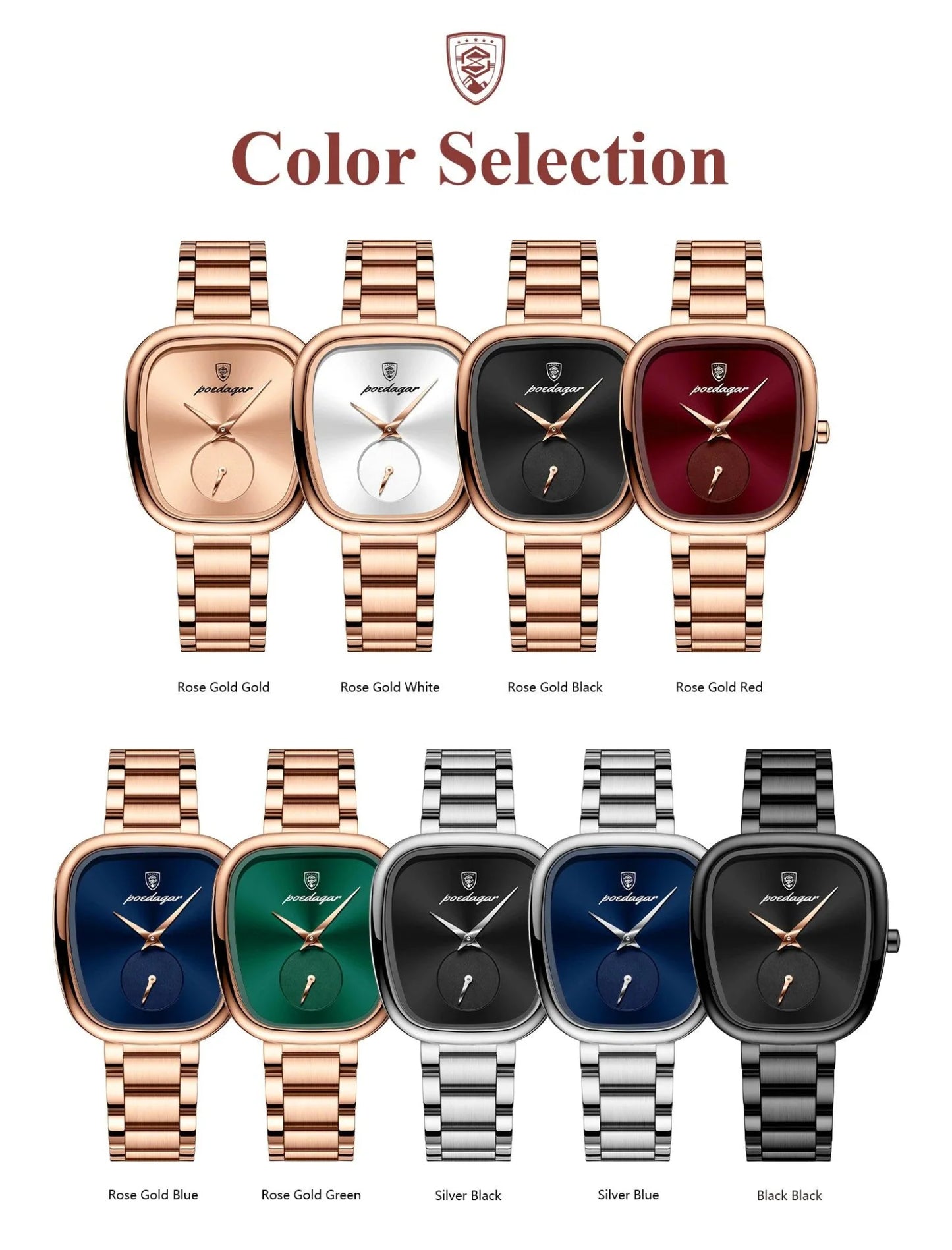 POEDAGAR Elegant Women's Quartz Watch - Waterproof Stainless Steel Timepiece for Confident Ladies