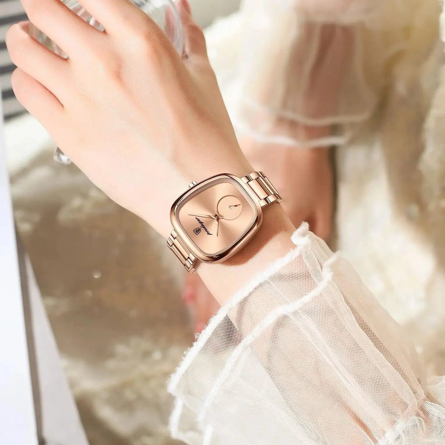 POEDAGAR Elegant Women's Quartz Watch - Waterproof Stainless Steel Timepiece for Confident Ladies