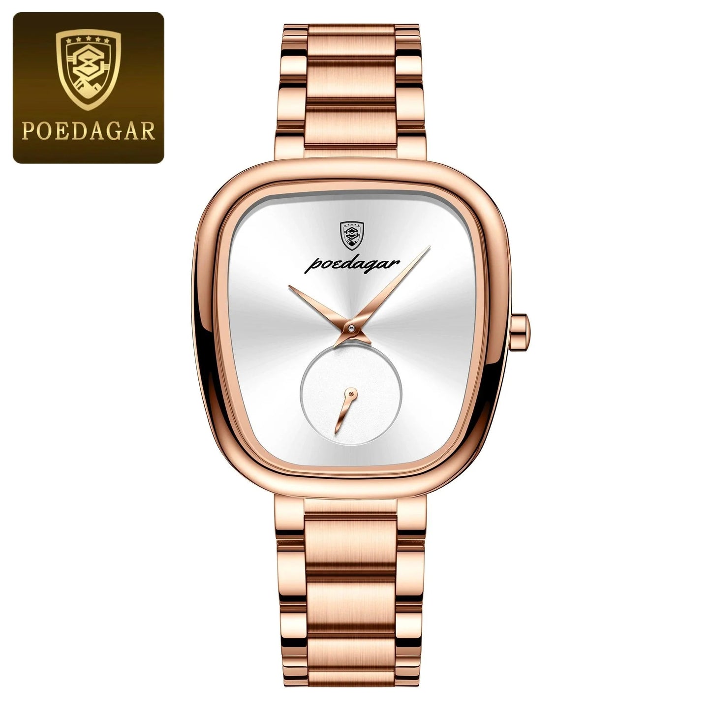POEDAGAR Elegant Women's Quartz Watch - Waterproof Stainless Steel Timepiece for Confident Ladies